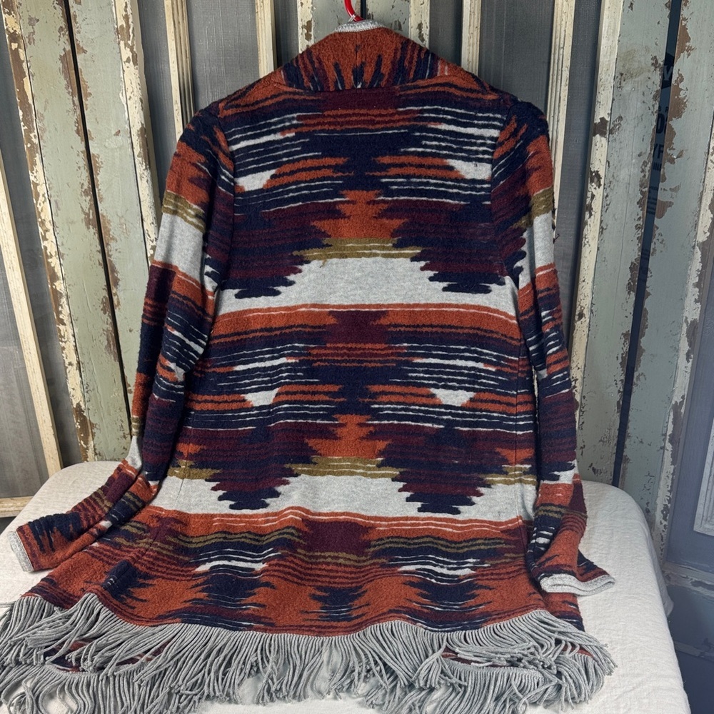 Lucky Brand Multicolor Patterned Fringe Cardigan - Picture 7 of 9